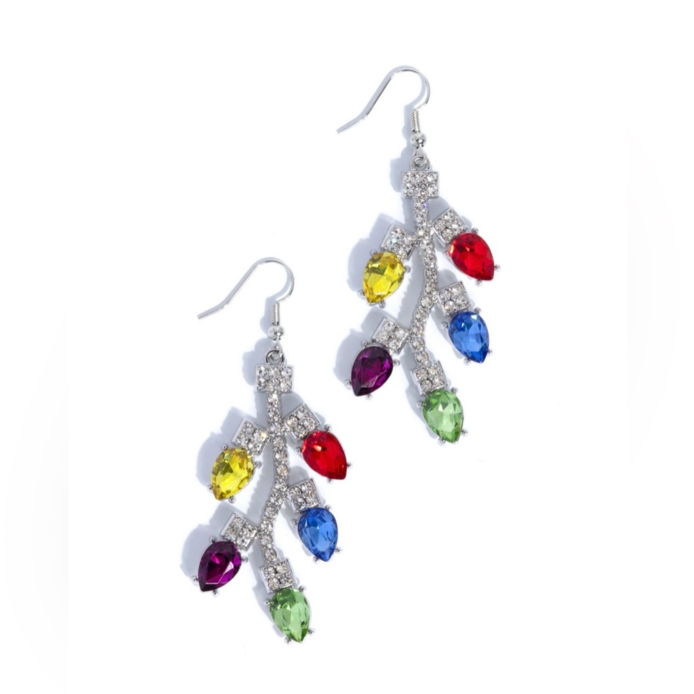 Colorful Christmas Lights Gemstone Earrings